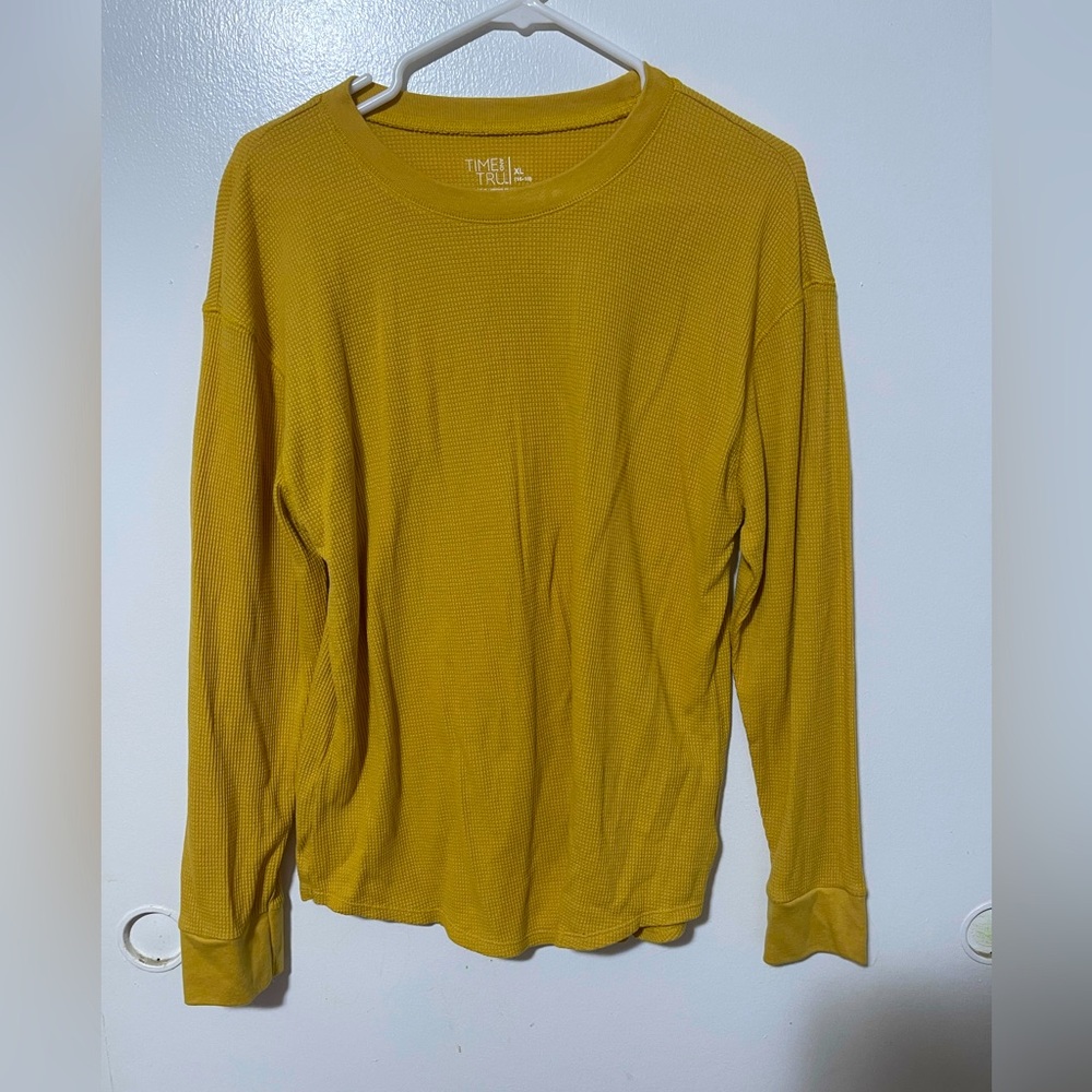 Time and tru thermal long sleeve top mustard